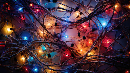 festive tangled holiday lightsの素材