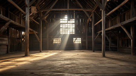 hayloft old barn interiorの素材