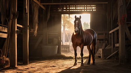 equine horse at barnの素材