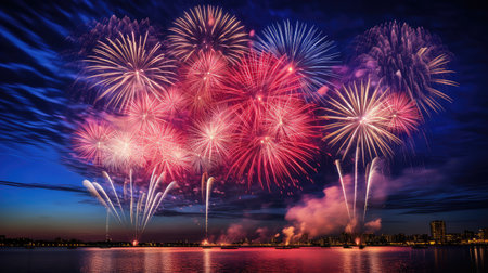celebration fireworks july fourth holidayの素材