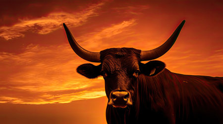 cattle cow head silhouetteの素材