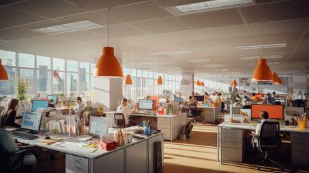 meeting busy office interiorの素材