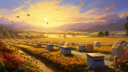 beekeeping honey farmの素材