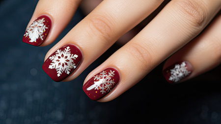 red holiday manicureの素材