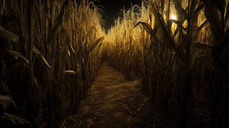 scary halloween corn mazeの素材