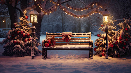 holiday christmas benchの素材