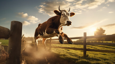 livestock cow jumpの素材