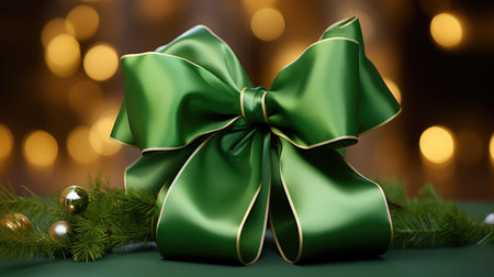 christmas green holiday ribbonの素材