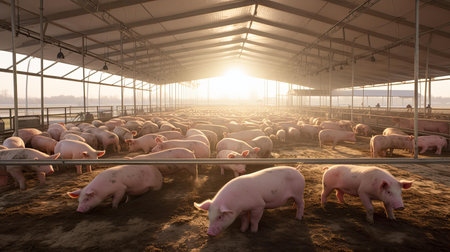 swine hog farmの素材