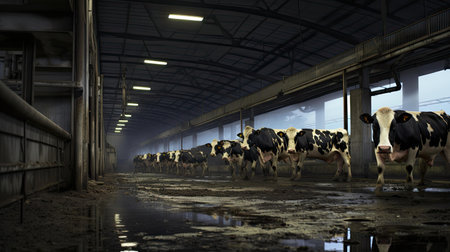 beef factory farm cowsの素材