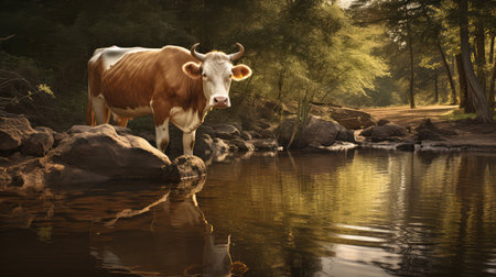 water cow drinkingの素材