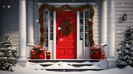 welcome front door holidayの素材