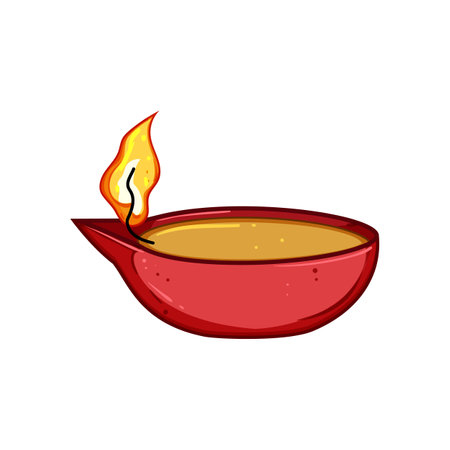 card diwali lamp cartoon vector illustrationのイラスト素材