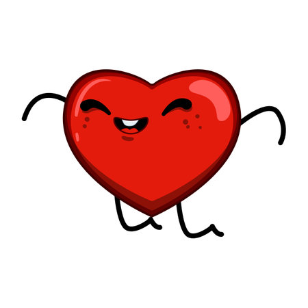 face heart character cartoon vector illustrationのイラスト素材