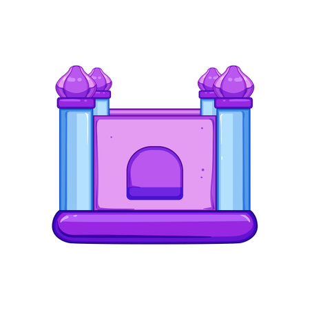 playground inflatable castle cartoon vector illustrationのイラスト素材