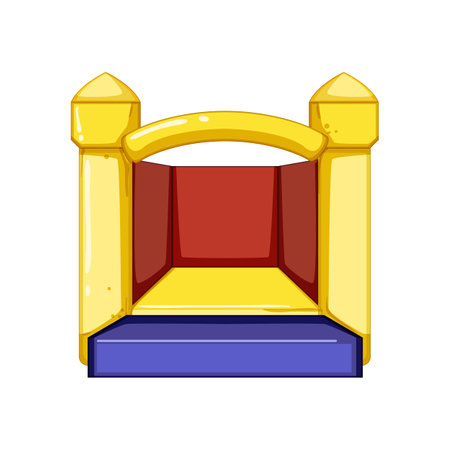 game inflatable castle cartoon vector illustrationのイラスト素材