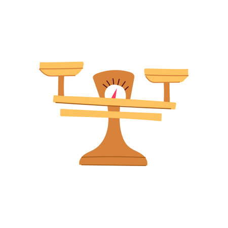 comparison balance scale cartoon vector illustrationのイラスト素材