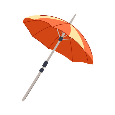 sun beach umbrella cartoon vector illustrationのイラスト素材