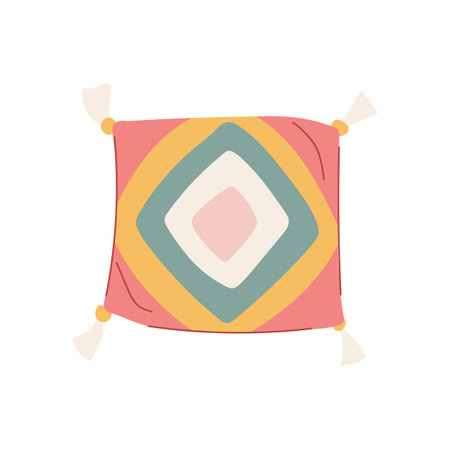 abstract boho pillow cartoon vector illustrationのイラスト素材