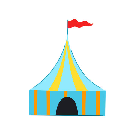 funfair circus tent cartoon vector illustrationのイラスト素材