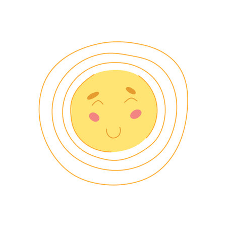 fun sun character cartoon vector illustrationのイラスト素材