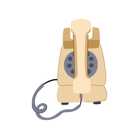 old telephone retro cartoon vector illustrationのイラスト素材