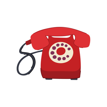 call telephone retro cartoon vector illustrationのイラスト素材