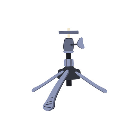 isometric tripod camera cartoon vector illustrationのイラスト素材