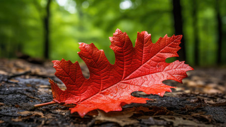 tree red oak leafの素材
