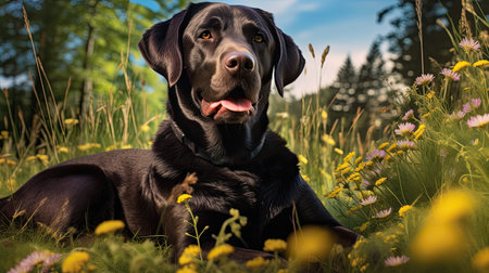 loyal labrador dogの素材