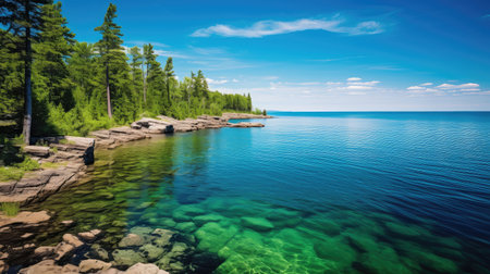 outdoors lake superior wisconsinの素材