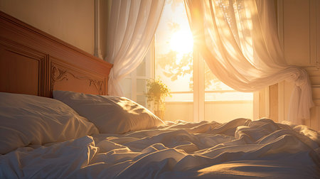 sleep bedroom morningの素材