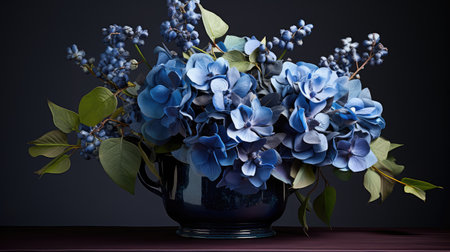 bouquet navy blue flowersの素材