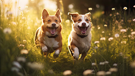 animals dogs in natureの素材