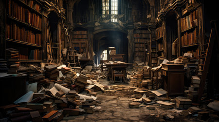 haunted creepy libraryの素材