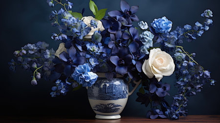 style navy floralsの素材