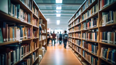 shelf blurred background libraryの素材