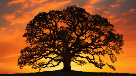 forest white oak silhouetteの素材