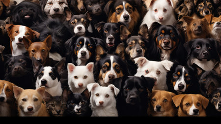 paws cats and dogs patternの素材