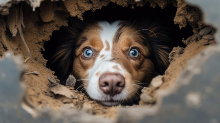 agility dog through holeの素材