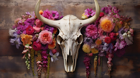 nature flower cow skullの素材