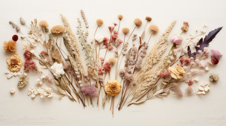 arrangement dried flowers flatlayの素材