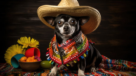 party cinco de mayo dogの素材
