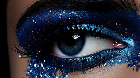 shine navy blue glitterの素材