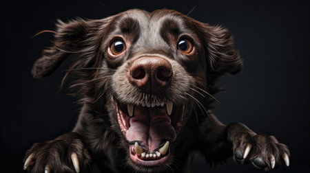 anxious dog frightenedの素材