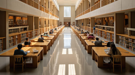 books library social distancingの素材