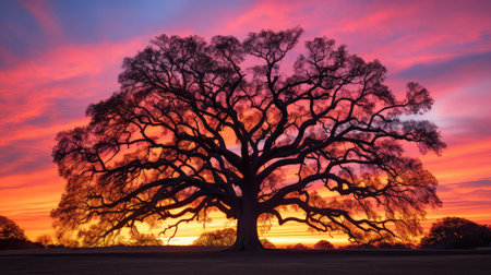 nature white oak silhouetteの素材