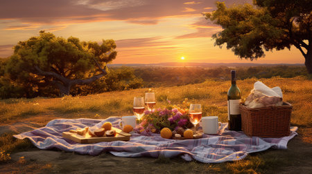 nature sunset picnicの素材