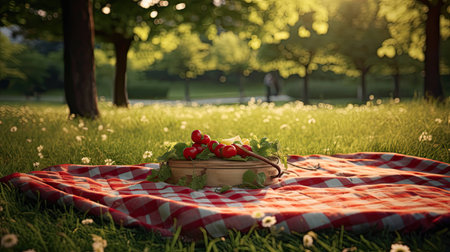 outdoor picnic blanket backgroundの素材