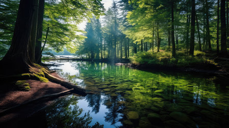 tranquil lake woodsの素材